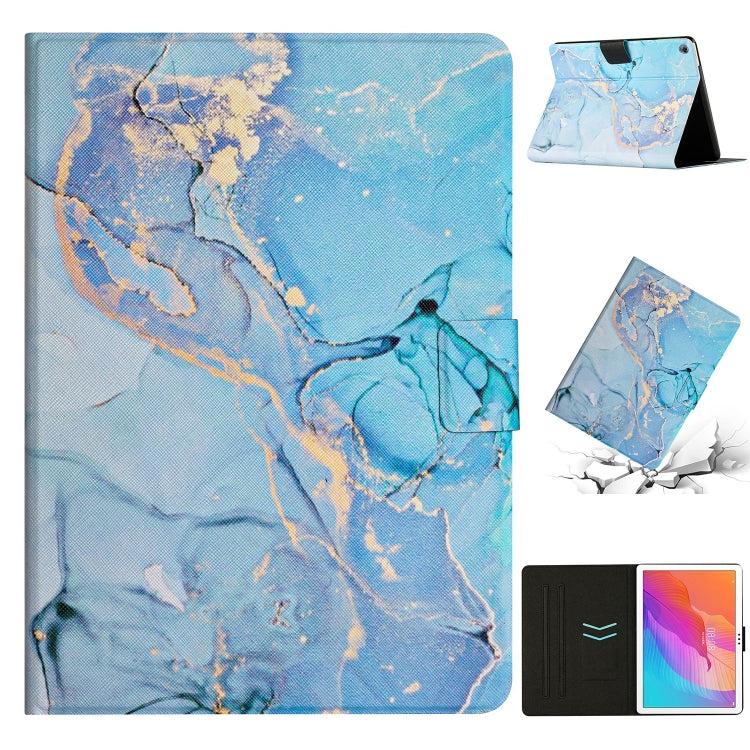 Blue marble tablet case with kickstand stand and interior card holder compartments