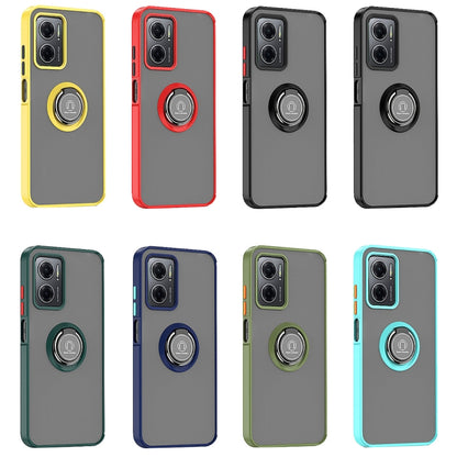 Multi-color TPU and PC phone case set with circular kickstand grip