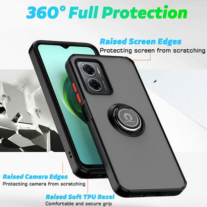Black TPU/PC phone case with camera cutouts and raised screen and camera edges