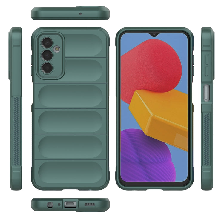 TPU phone case in green, shown with front cover and side grip pieces