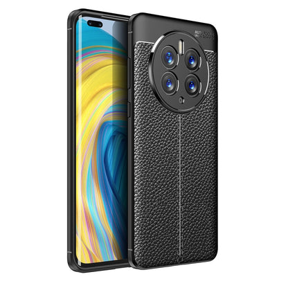 Black textured TPU shockproof phone case front and back view with camera cutout