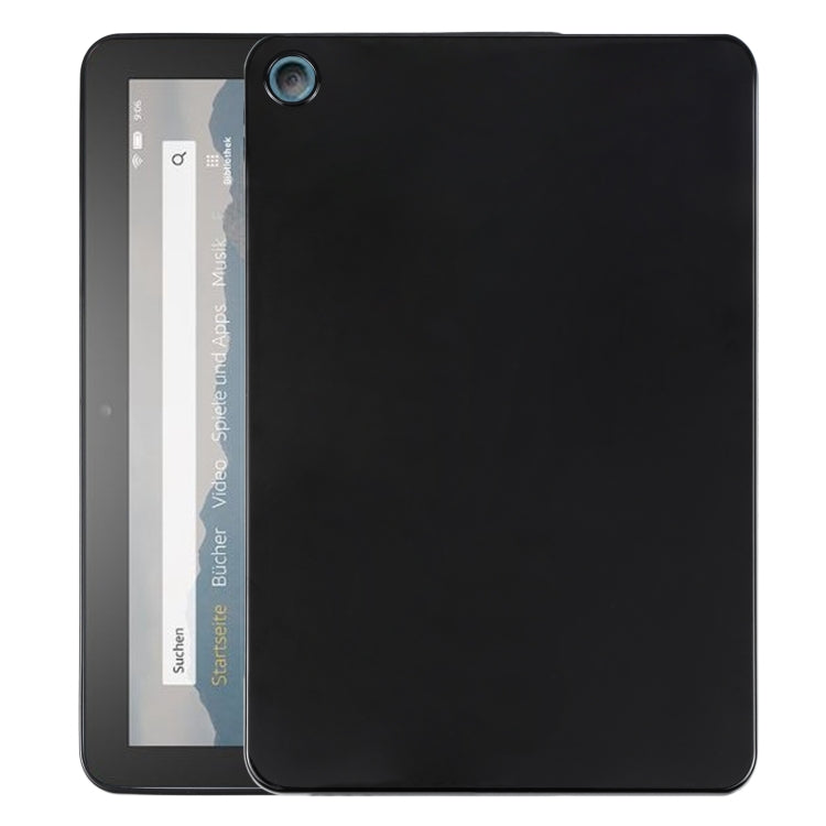 Black TPU tablet case on tablet showing screen and top camera opening