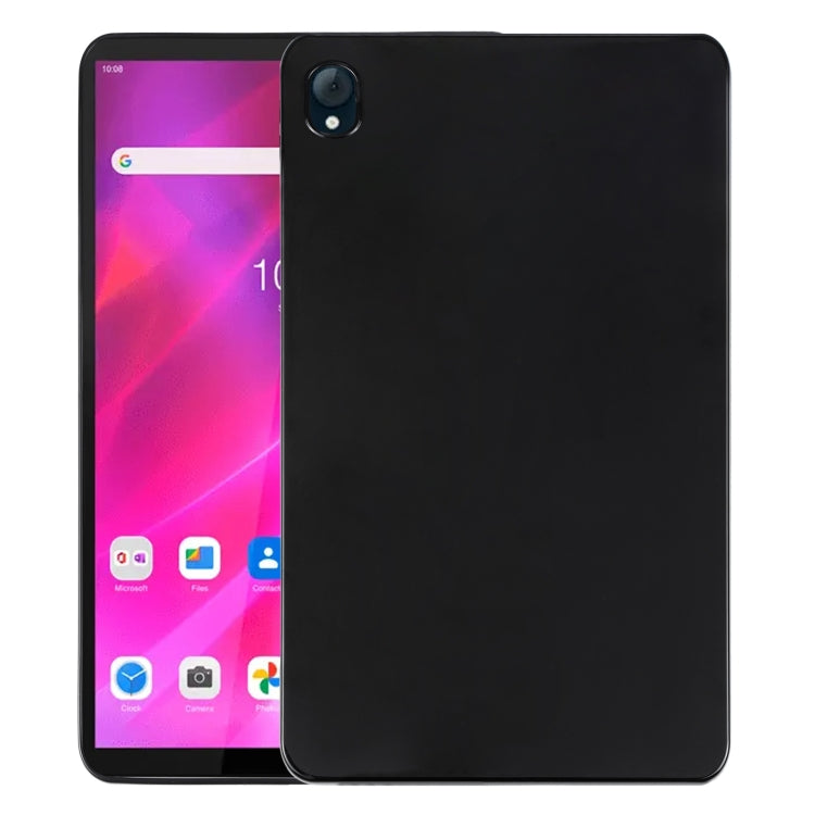 Black TPU tablet case with front cover, back shell, and top camera cutout