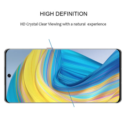 Tempered glass screen protector for full front coverage with curved, slim edges