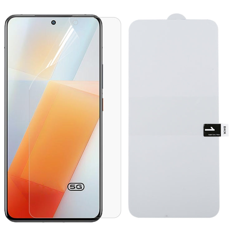Full screen hydrogel phone protector film, clear, full coverage over front glass