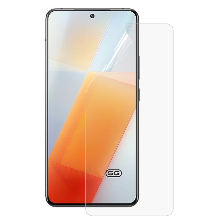 Full screen hydrogel phone protector film, clear sheet with camera cutout