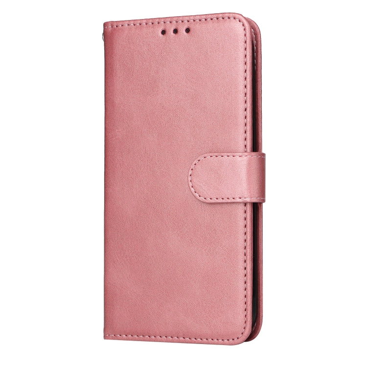 Pink leather folio phone case with side strap and front cover