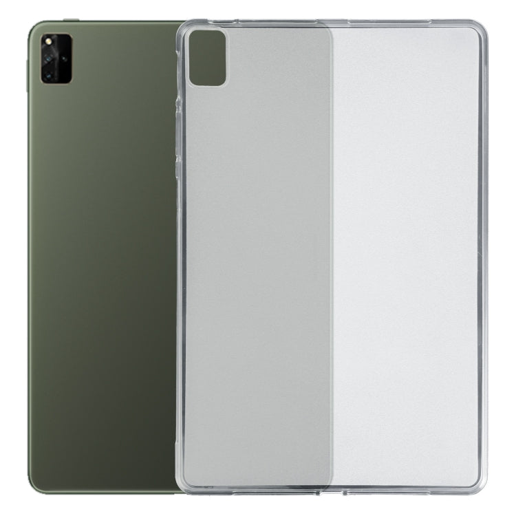 TPU tablet case with frosted clear back cover, transparent edges, camera cutout