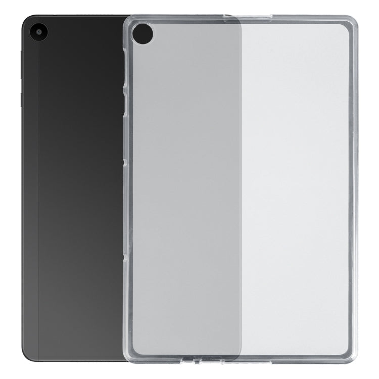 Frosted clear TPU tablet case with transparent frame and back camera opening