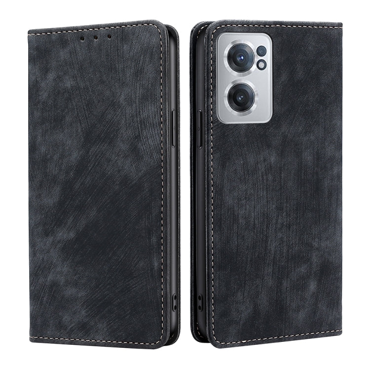RFID anti-theft magnetic leather phone case, dark gray flip cover with camera cutout