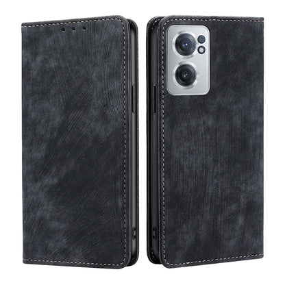 RFID anti-theft magnetic leather phone case, dark gray flip cover with camera cutout