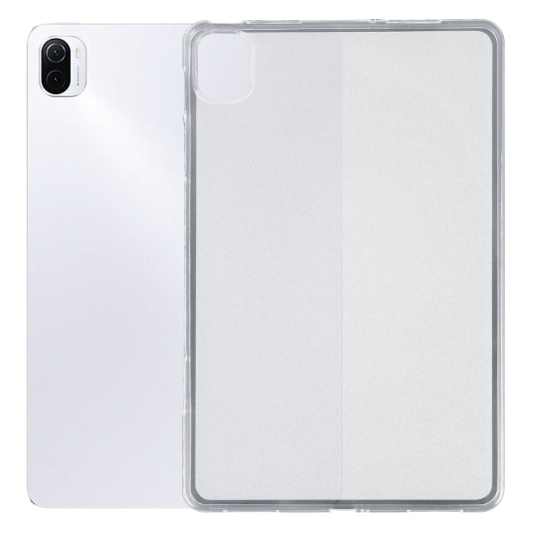 Frosted clear TPU tablet case with camera cutout and protective raised edges