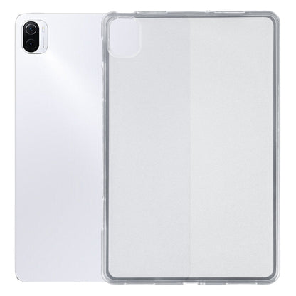 Frosted clear TPU tablet case with camera cutout and protective raised edges
