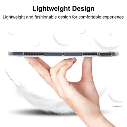 Frosted clear TPU tablet case with side port cutouts and open button access