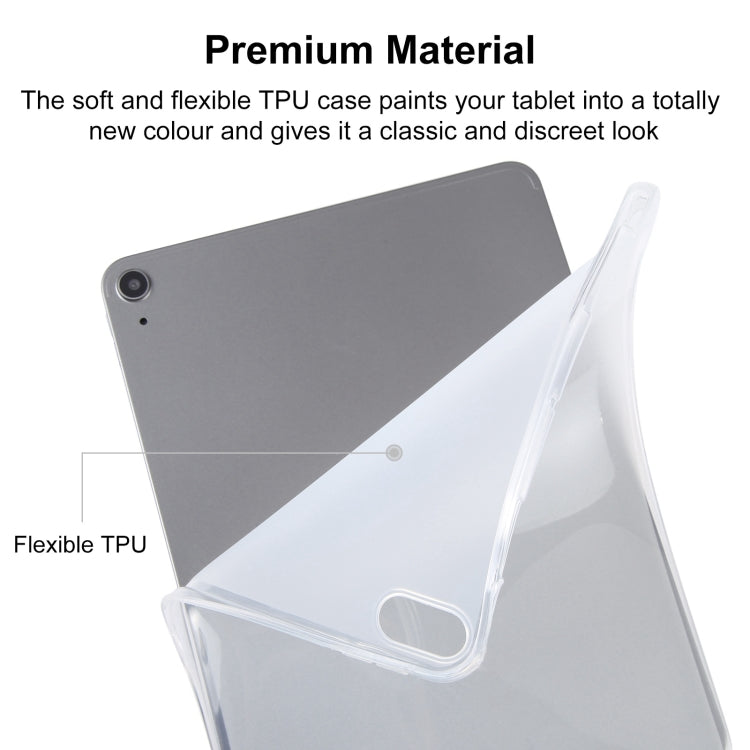Frosted clear TPU tablet case with camera cutout and foldover style opening