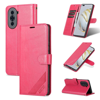 Red flip leather phone case with card slots and viewing stand
