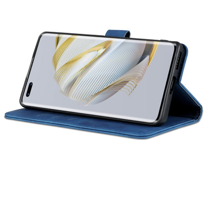 Blue flip leather phone case with stand viewing angle and smooth flip cover