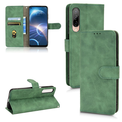 Green magnetic flip leather phone case with card slots and flip cover
