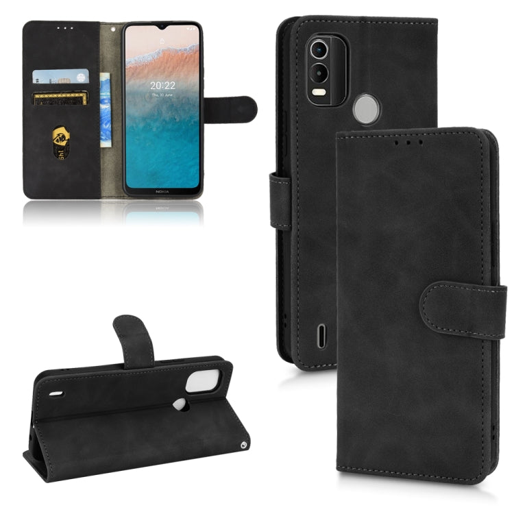 Black leather flip phone case with magnetic closure and card slots