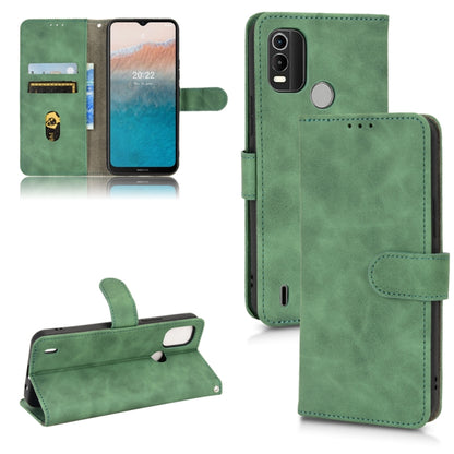 Dark green leather flip phone case with magnetic closure and card slots