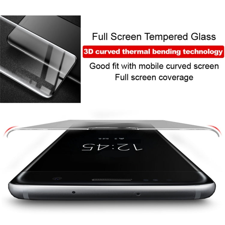 Tempered glass screen protector film on curved smartphone screen, full coverage