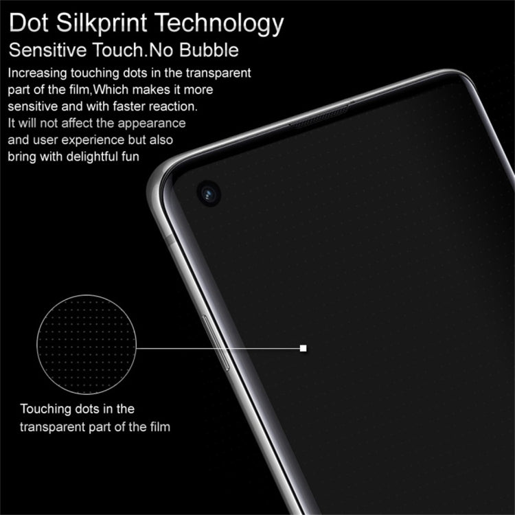 Tempered glass screen protector with dot-pattern edge detail on smartphone back