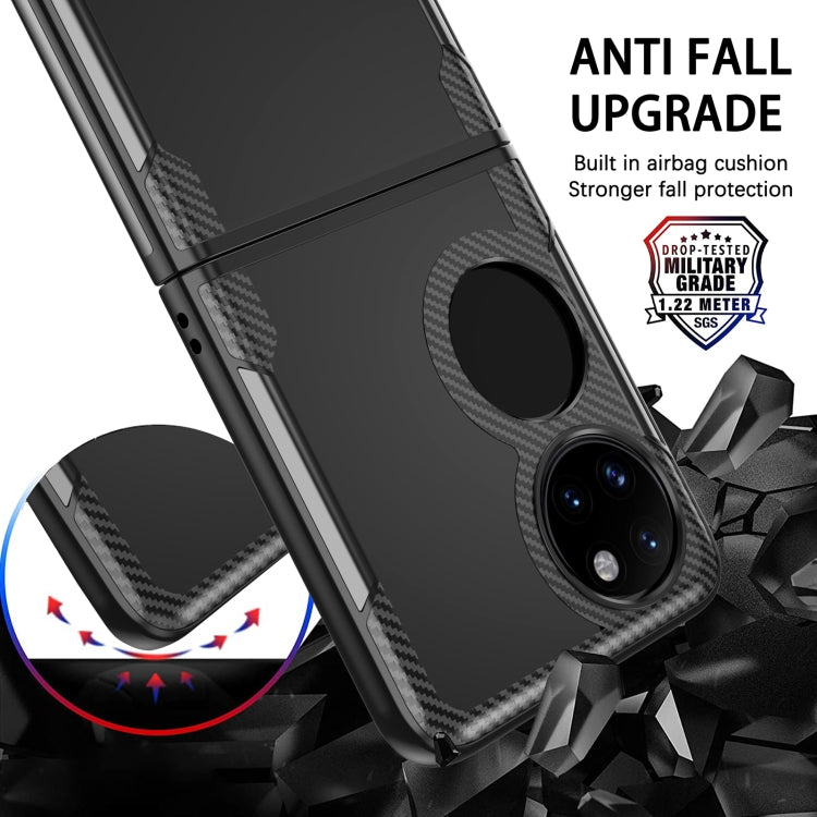 Black carbon-fiber TPU phone case with ring-style camera opening and drop-protect edges