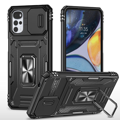 Rugged phone case with camera shield, black, kickstand support and armor design