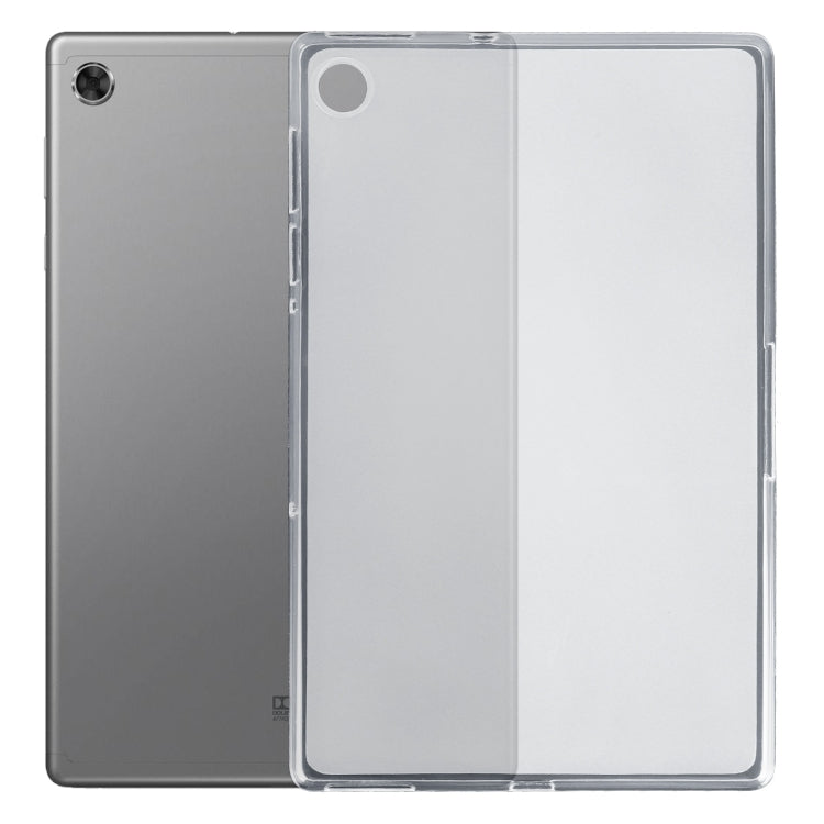 Transparent TPU tablet case with camera cutout and side button access