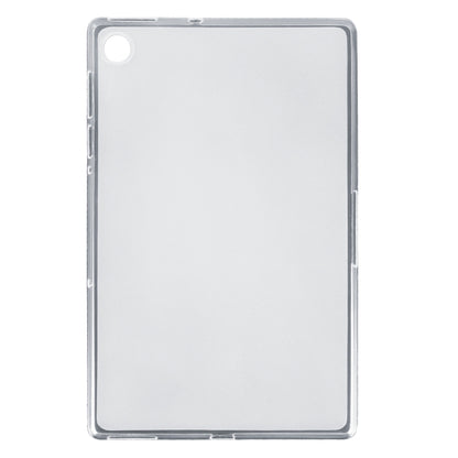 Transparent TPU tablet case with top-left camera opening and full back coverage