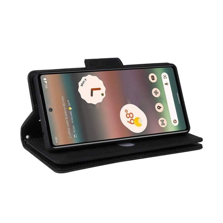 Black leather wallet phone case with fold cover and card sleeve