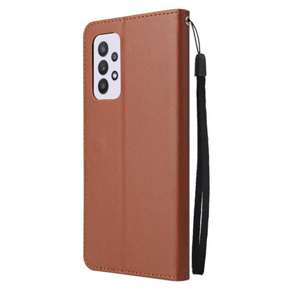 Brown leather flip phone case with wrist strap