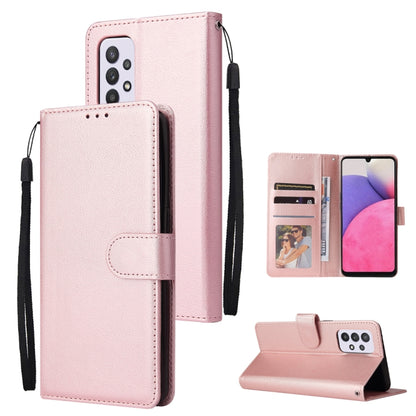 Light pink leather folio phone case with card slots and wrist strap