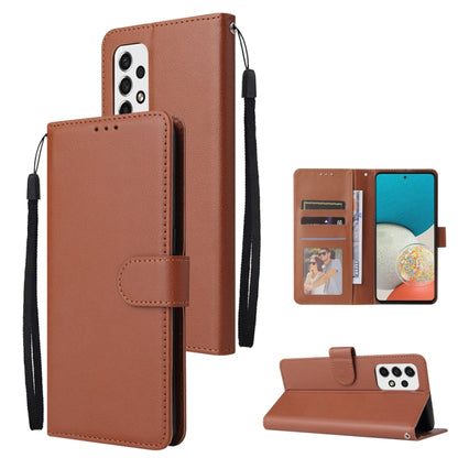 Brown leather wallet phone case with 3 card slots and folio stand
