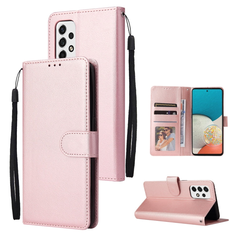 Light pink leather wallet phone case with 3 card slots and folio stand