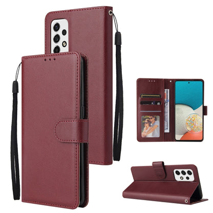 Wine red leather wallet phone case with 3 card slots and folio stand