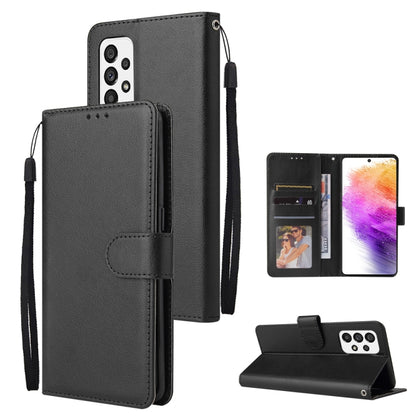 Dark leather-style wallet phone case with 3 card slots, flip stand, wrist strap