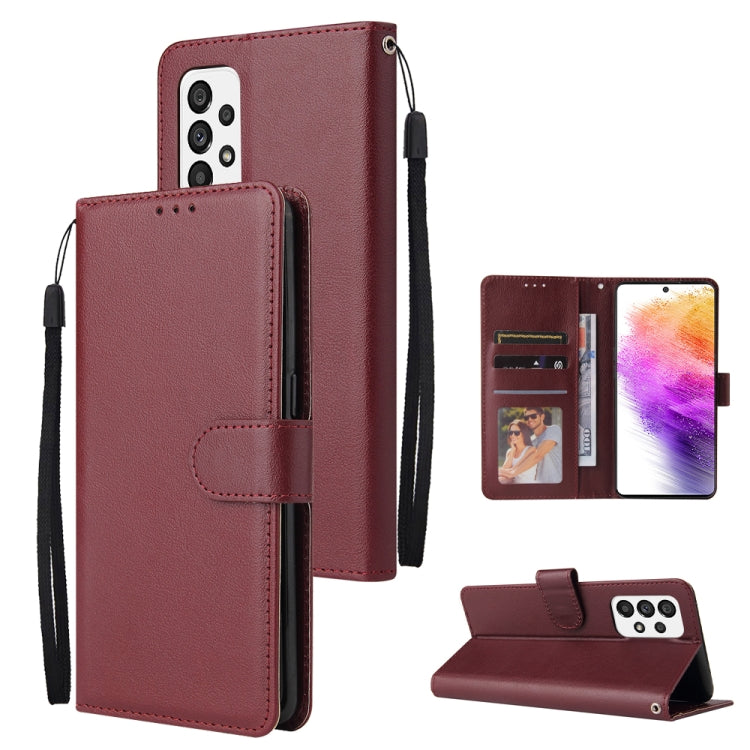 Burgundy leather-style wallet phone case with 3 card slots, flip stand, wrist strap
