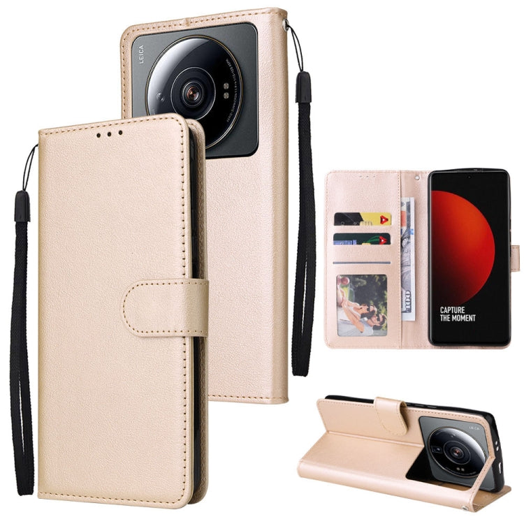 Light gold leather wallet phone case with 3 card slots, folio cover and wrist strap