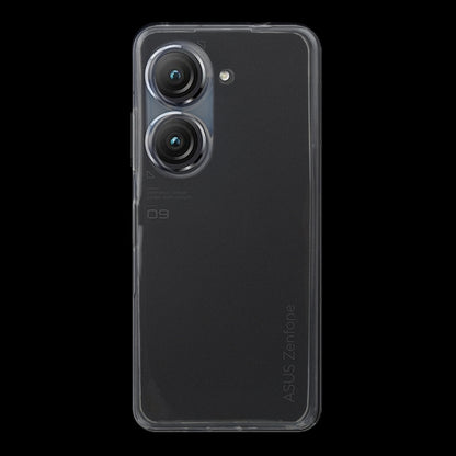 Clear TPU phone case covering back and sides with precise opening cutouts.