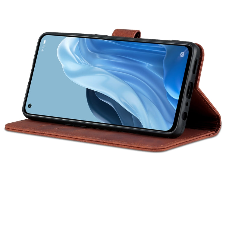Brown folio-style flip leather case with kickstand support for landscape viewing