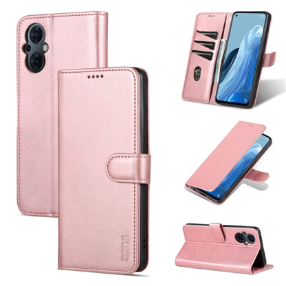 Rose gold flip leather phone case with stitched wallet flap and camera cutout
