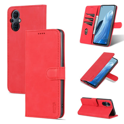 Red flip leather phone case with stitched wallet flap and camera cutout