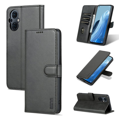 Dark gray flip leather phone case with folio kickstand and camera opening
