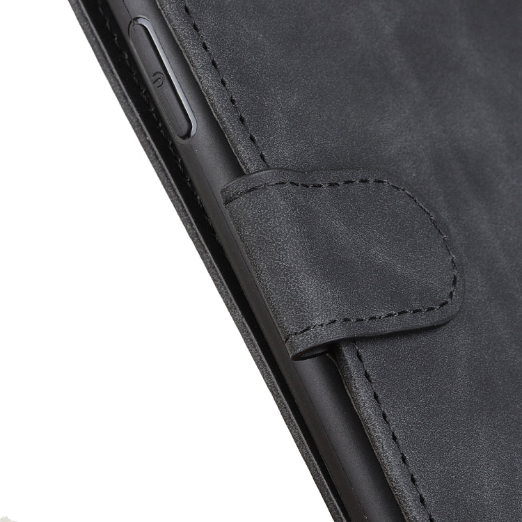 Retro texture leather phone case corner detail with stitched strap tab