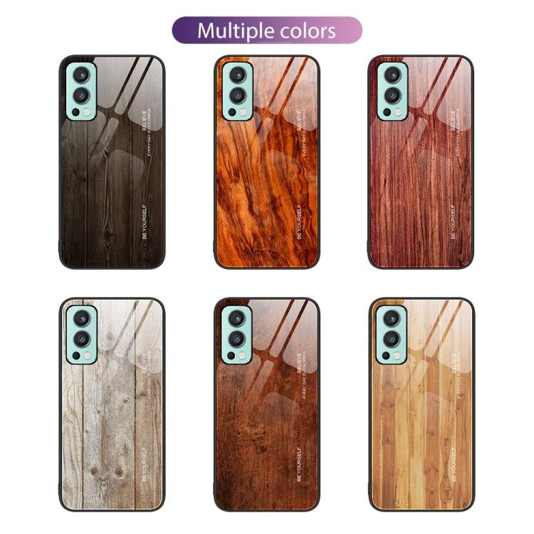 Wood grain glass phone cases in multiple colors, with wood patterns and camera cutouts