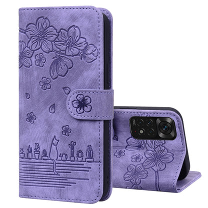 Lavender embossed floral flip phone case with magnetic strap and kickstand