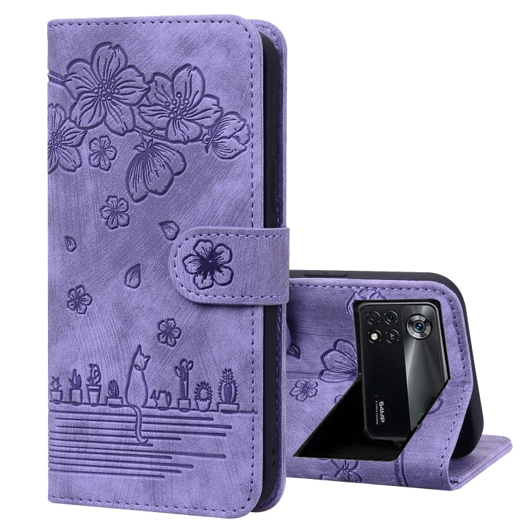 Lavender embossed floral flip phone case, stand up, with precise camera opening