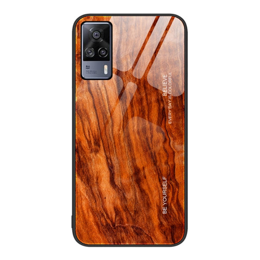 Wood Grain Glass Protective Case, For vivo S9e, For vivo V15, For vivo V21