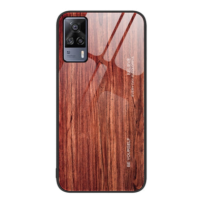 Wood Grain Glass Protective Case, For vivo S9e, For vivo V15, For vivo V21
